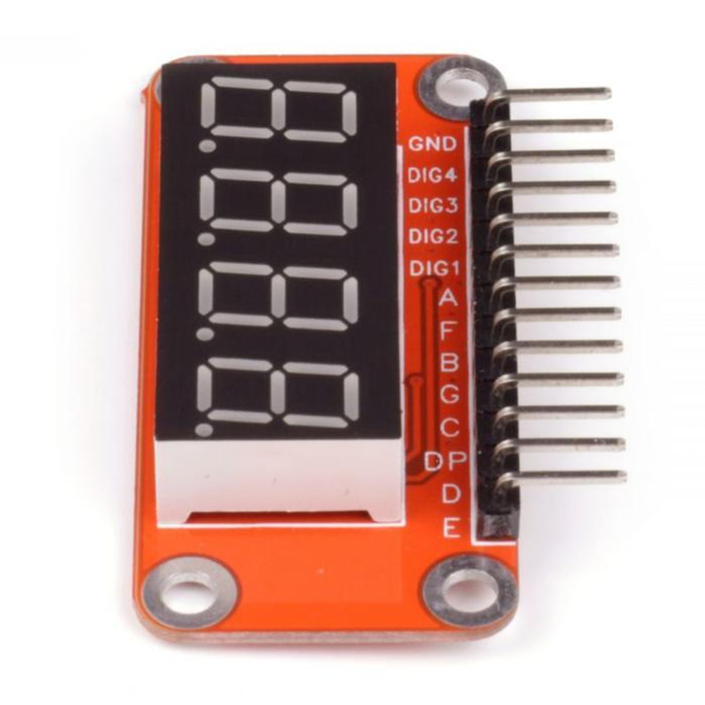 Четырёхразрядный LED-индикатор (общий катод) (Quatro-модуль)