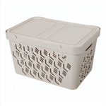 Ящик с крышкой универсальный "deluxe", 380х276х220 мм, 18л (светло-бежевый)