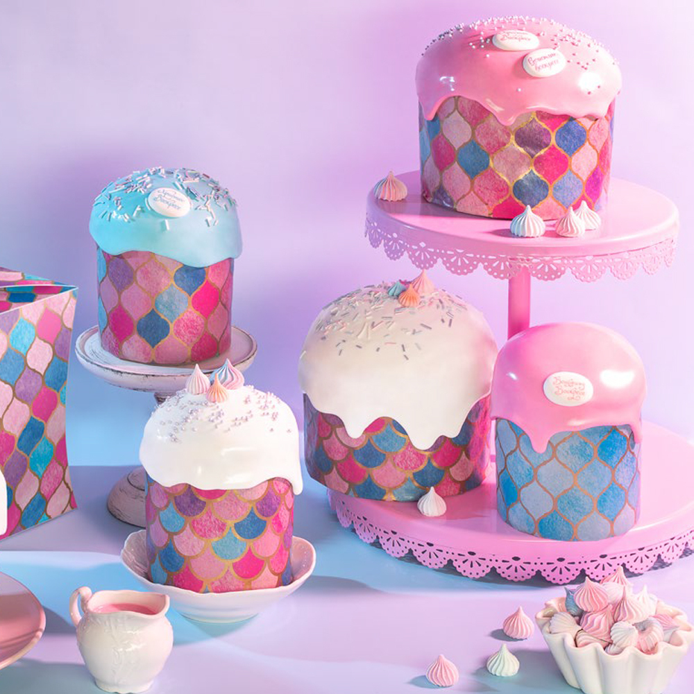 Форма бумажная для кулича «Витражи» (150 гр, 70/85 мм) 120 шт/туб