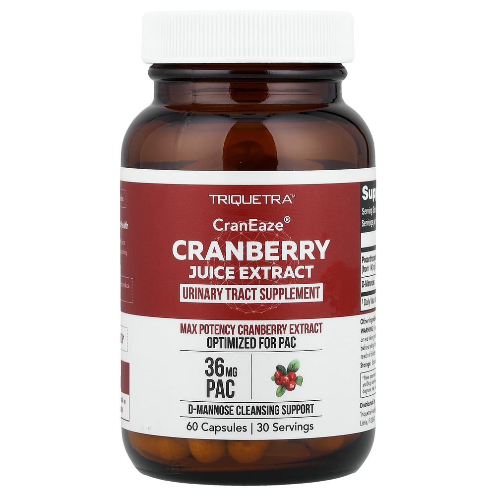 Triquetra Health, CranEaze®, экстракт клюквенного сока, 60 капсул