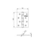 Петля универсальная IN6400UE PB (4BB/E 150x95x3) латунь