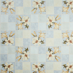 Клеенка столовая DEKORAMA 140см*20м "Лилии в синей клетке"