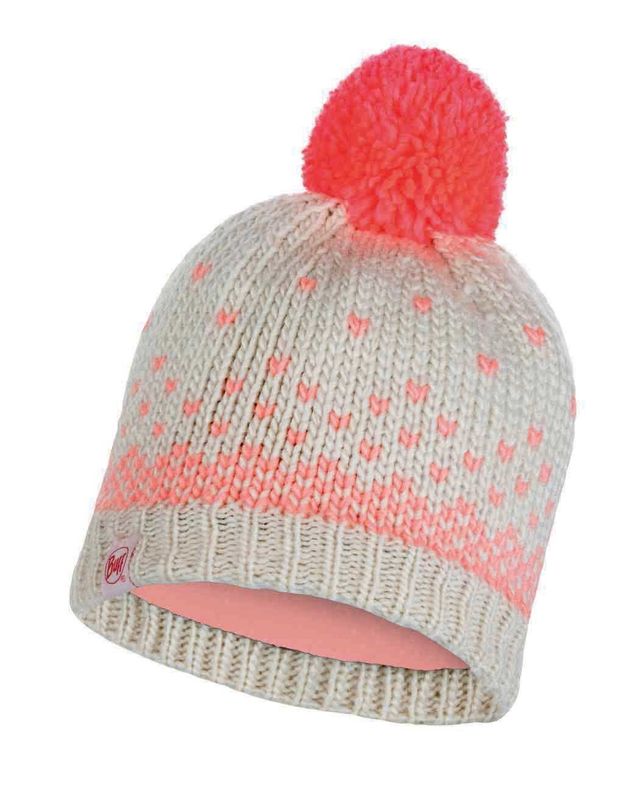 Шапка вязаная с флисом детская Buff Hat Knitted Polar Hilda Melange Cru Фото 1