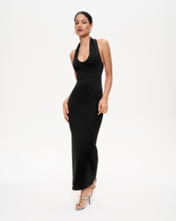 Платье миди с открытой спиной из вязанного трикотажа