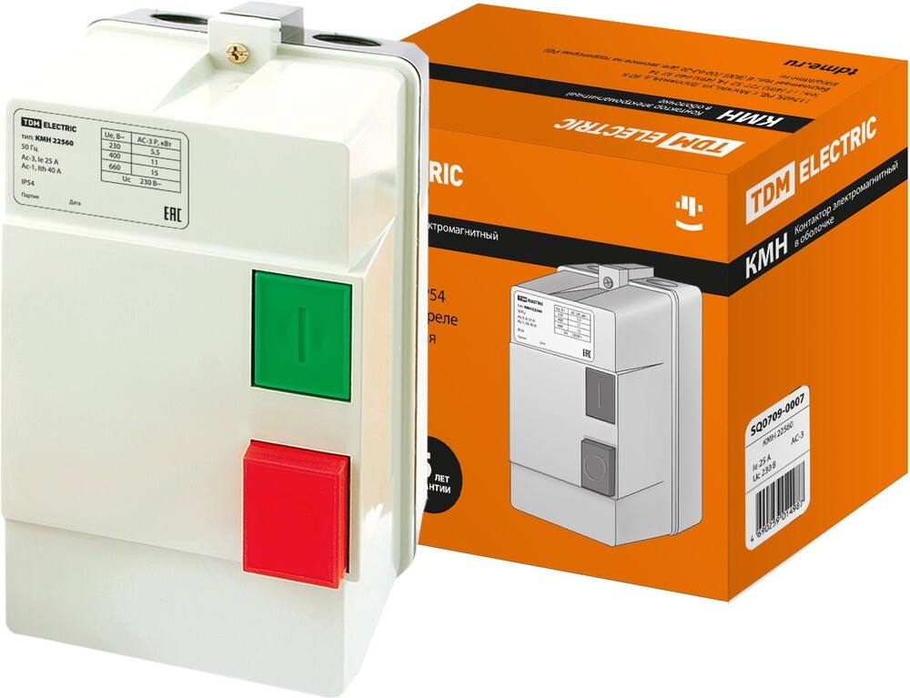 Контактор КМН22560 25А в оболочке  Ue=220В/АС3 IP54 TDM SQ0709-0007