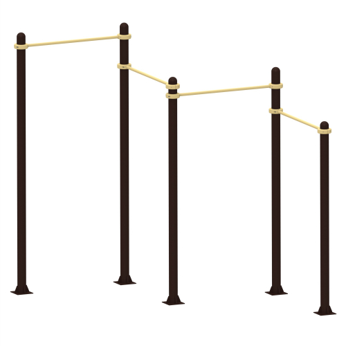 Спортивный комплекс №34, турник разноуровневый, 3150*3150*2700 мм., D=89 мм.