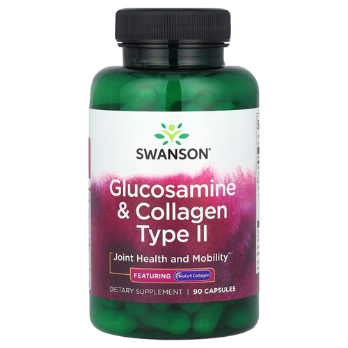 Swanson, Глюкозамин и коллаген типа II, 90 капсул