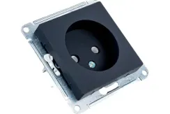Розетка Systeme Electric ATLASDESIGN без заземления карбон 36381