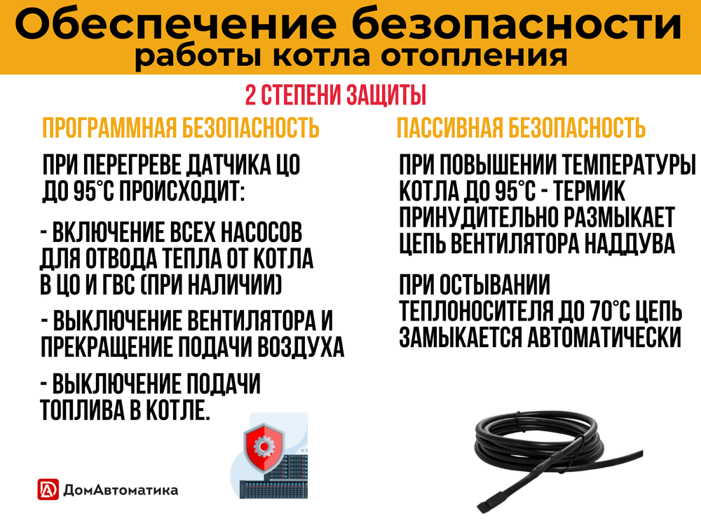 Термик - Аварийный датчик температуры котла серии DM, 2 метра