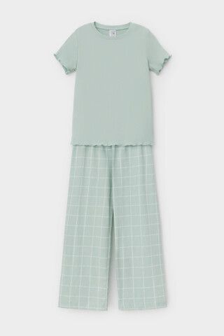 пижама  для девочки  К 1636/голубая дымка,двойная клетка