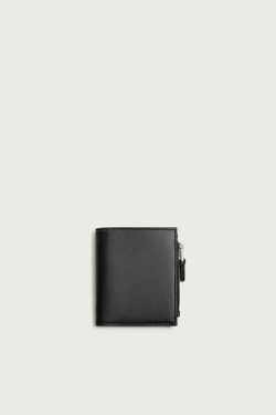 ZARA ОДНОТОННЫЙ КОШЕЛЕК С ОТДЕЛЕНИЕМ ДЛЯ МОНЕТ, ЧЕРНЫЙ