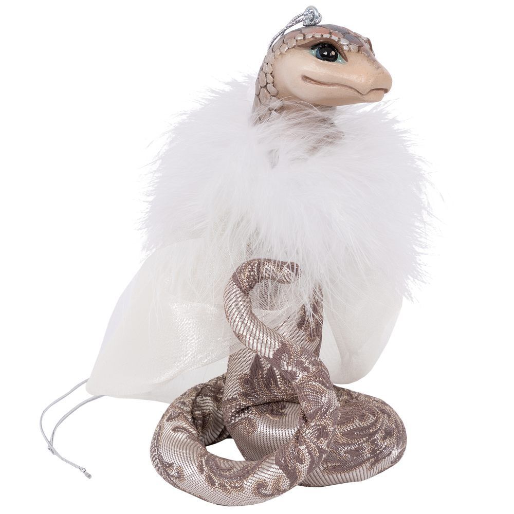 Елочное украшение Змея Лаурель Серебро