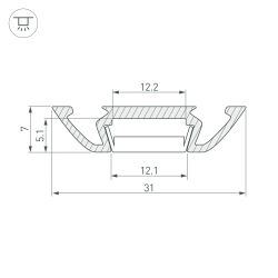 Профиль PHS-A-2000 ANOD (Arlight, Алюминий) 013215