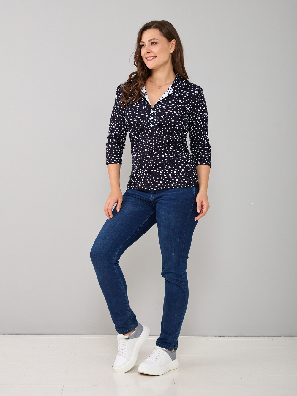 Блузка БЛ-015/синийгорох