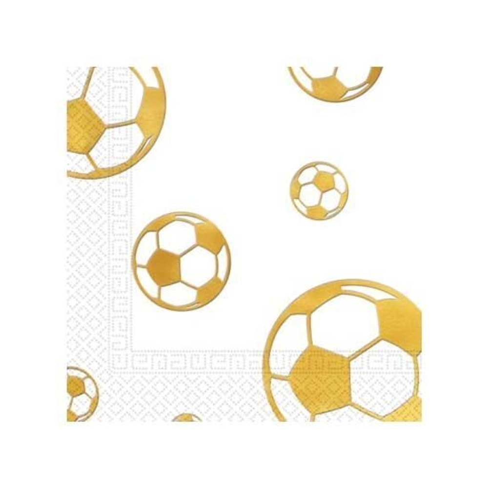 Салфетки Футбол золотой, 15 штук