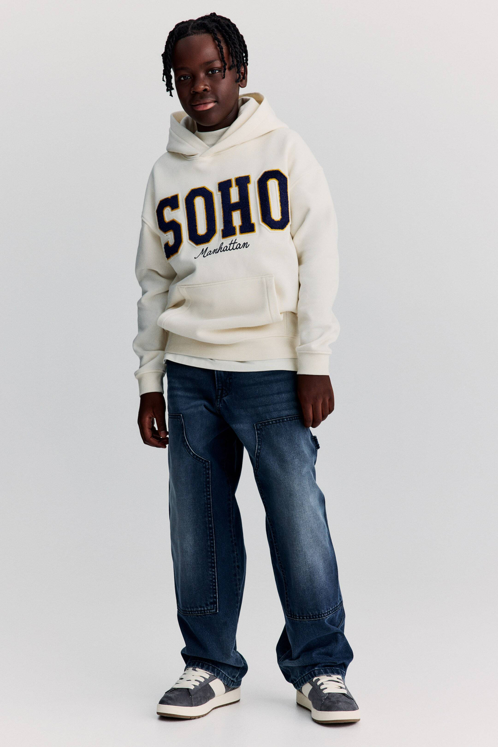 H&M Джинсы Baggy Fit Carpenter, темно-синий