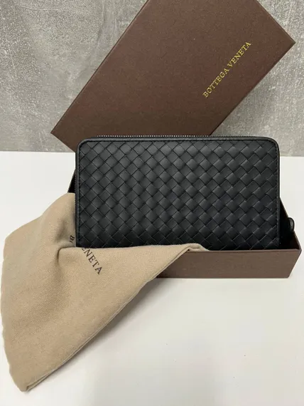 Кожаный кошелек Bottega Veneta 19 черный