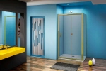 Душевой уголок Good Door JAZZ WTW+SP 130х90 стекло прозрачное/профиль золото