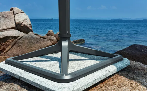 Зонт профессиональный Levia 3х3 м, тик, тортора. База и светильник в комплекте