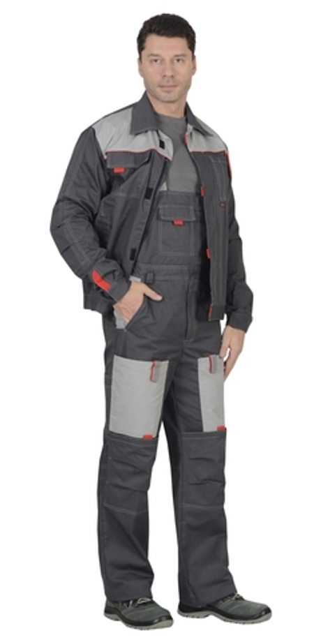 Костюм "Фаворит" летний: куртка, п/комб. тёмно-серый с серым тк.Орион