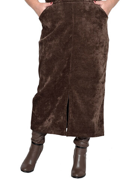 Юбка-миди из микровельвета Эбигейл