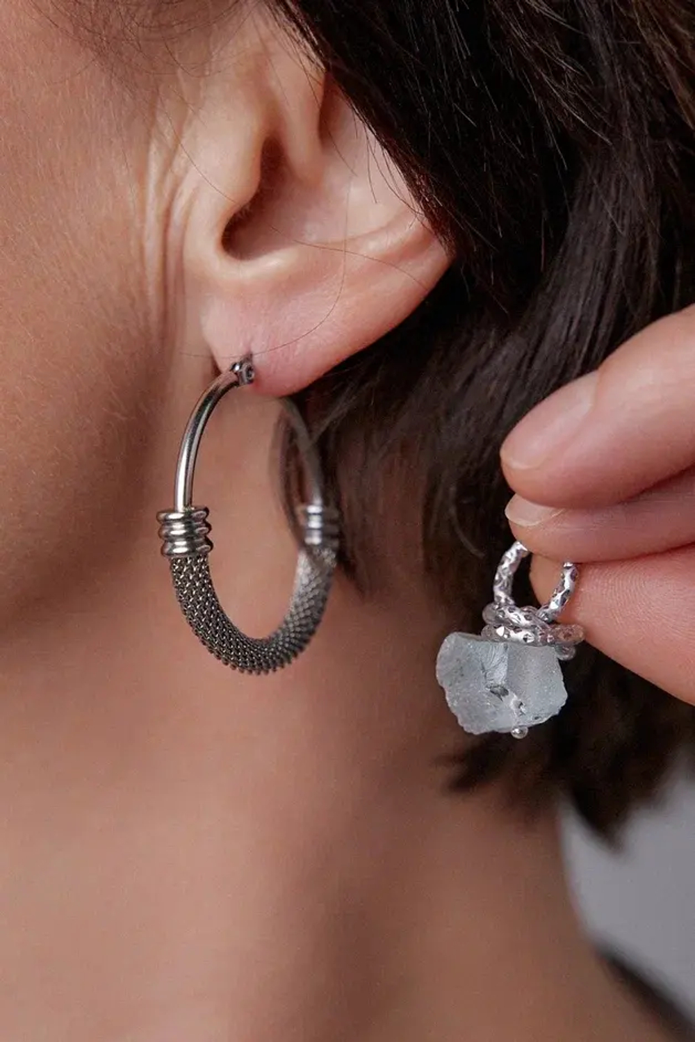 HMG 1324 S steel  Серьги hoop арт.1090
