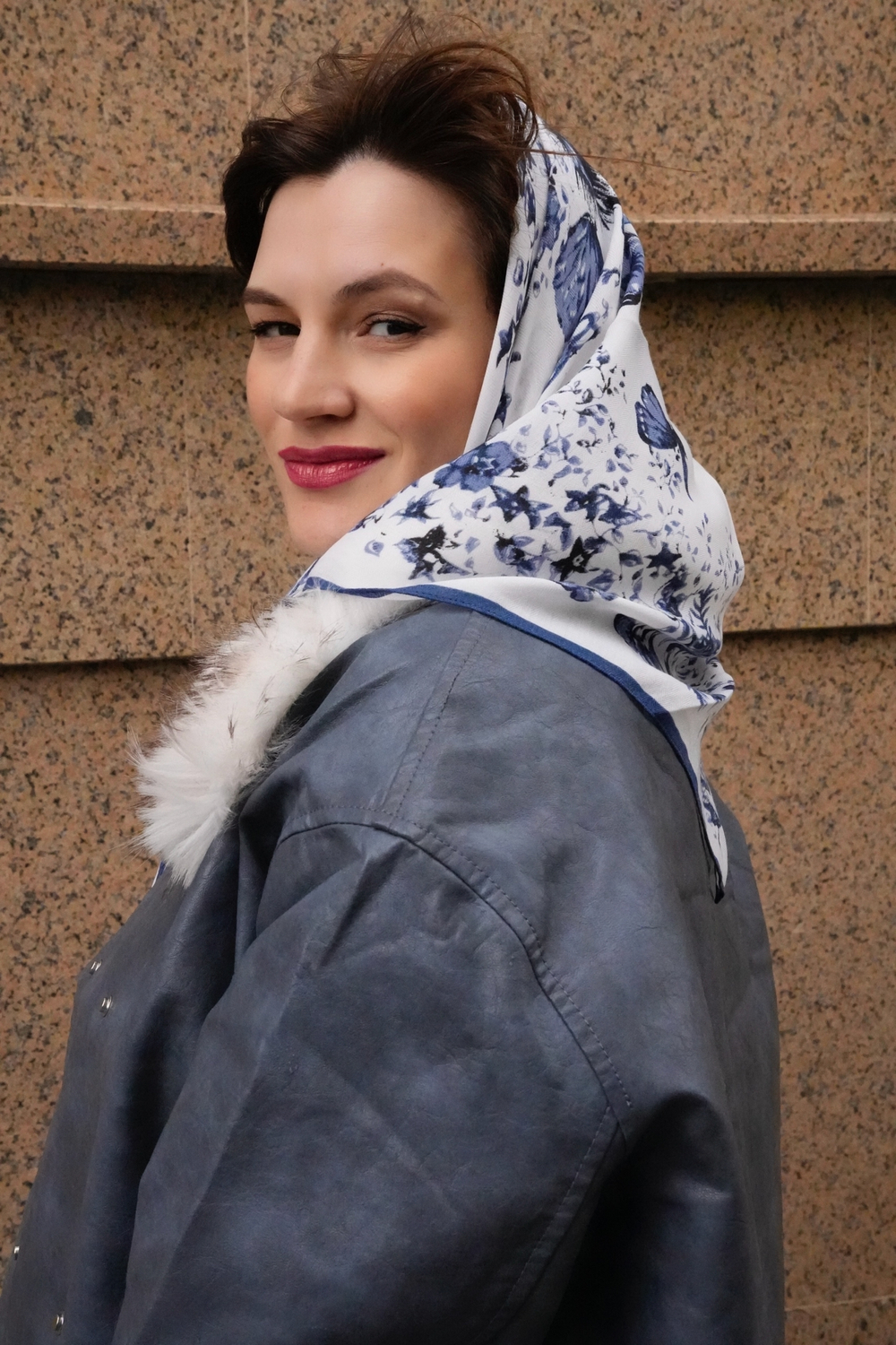 Платок шерсть бабочки