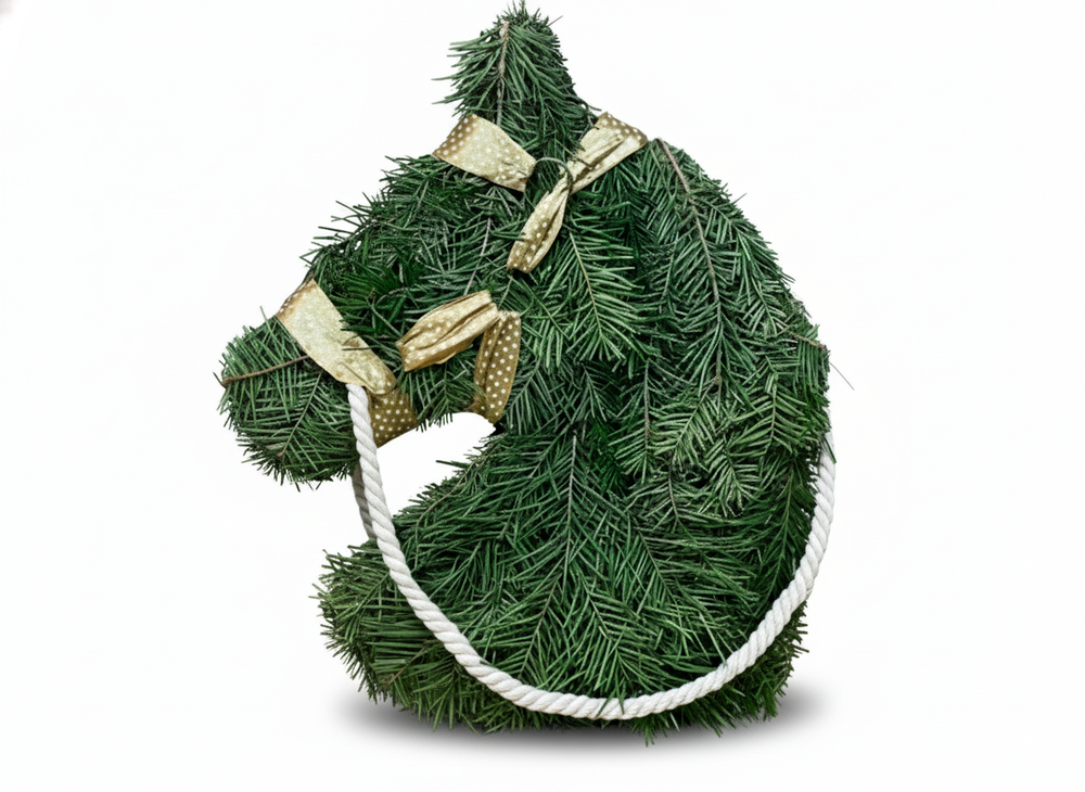 Лошадь 30 см из живой пихты