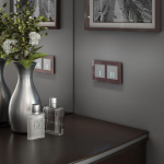 Умный сенсорный выключатель двухклавишный (серебряный)