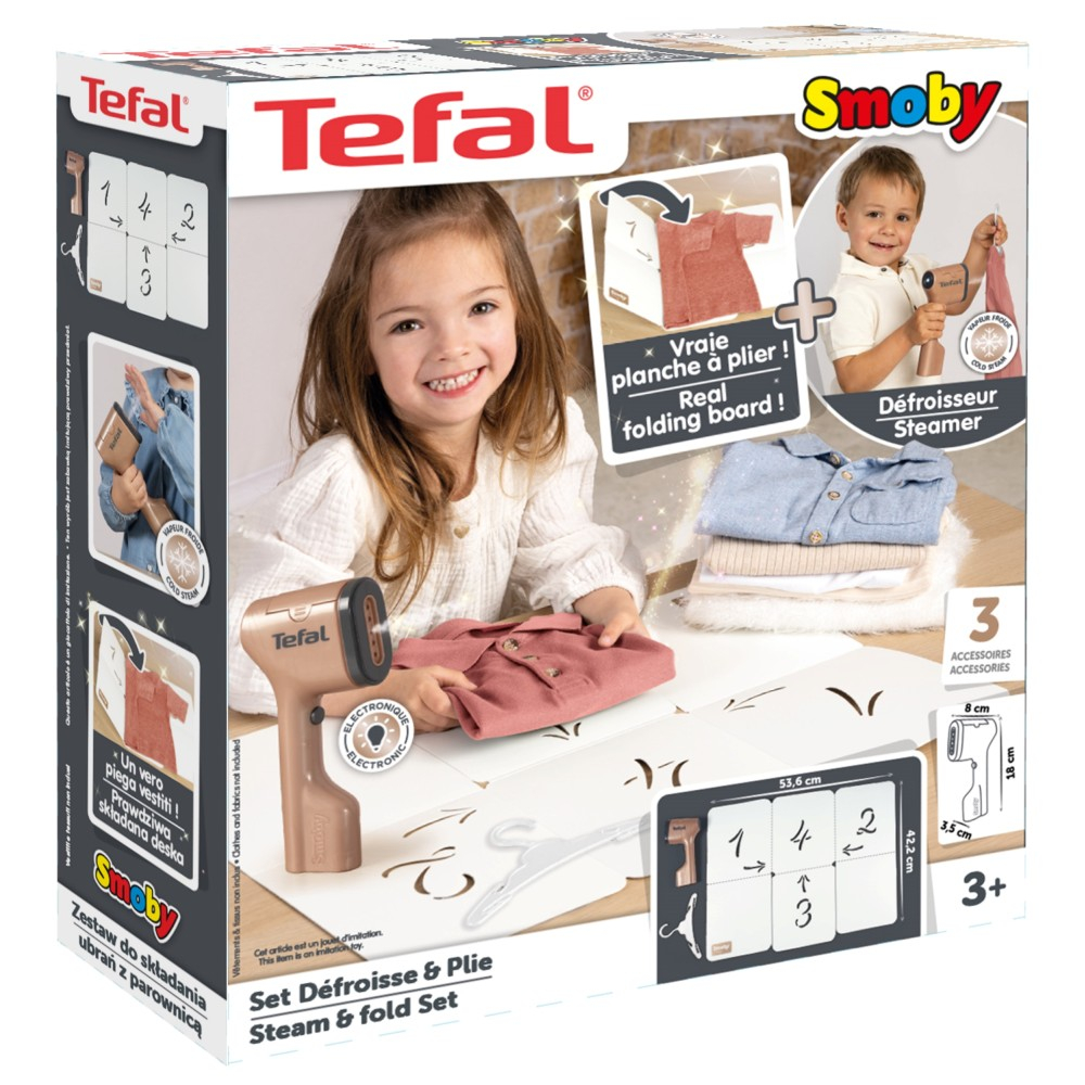 Набор Smoby MiniTefal 330127 для ухода за одеждой с отпаривателем и 3 аксессуарами от 3 лет — фото 1