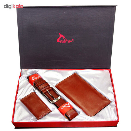 Мужской подарочный набор кошелек, ключница и ремень Barez Leather натуральная кожа Иран DS18 692