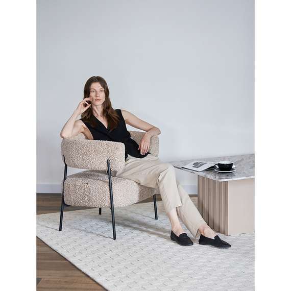 Кресло HugMe, бежевое букле