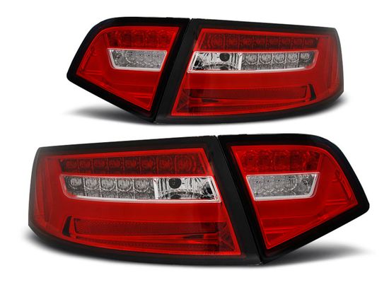 Задние фонари red white led bar seg для Audi A6 C6 sedan