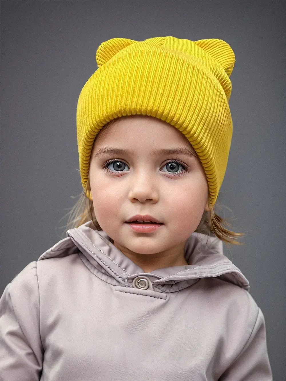 Шапка детская с ушками осенняя