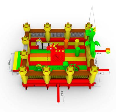 Надувной батут " Замок дракона" 6х5х3,8м