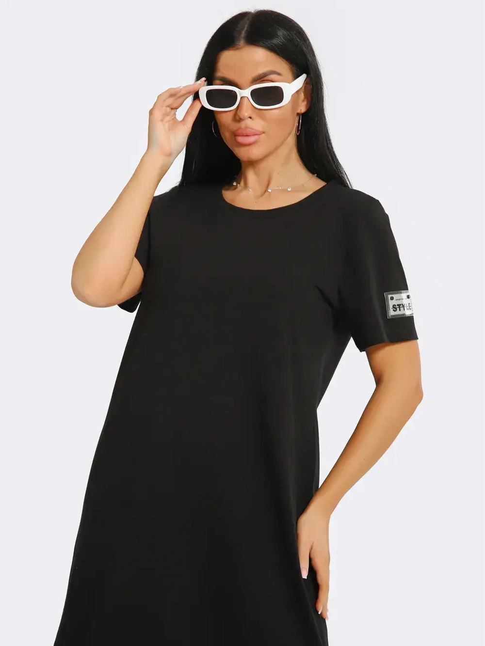 Платье хлопок однотон большие размеры