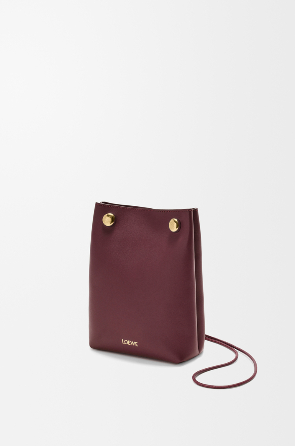 Loewe Сумка-мешок Pebble из гладкой телячьей кожи, бургунди