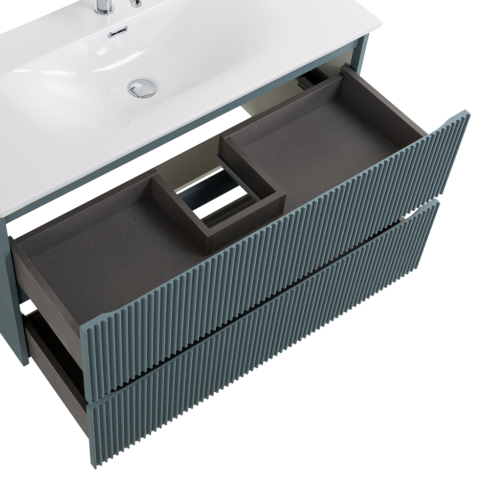 Тумба с раковиной подвесная BelBagno UNO-MINI-900-2C-SO-AO Голубой матовый, раковина белая BB-8099-3-90