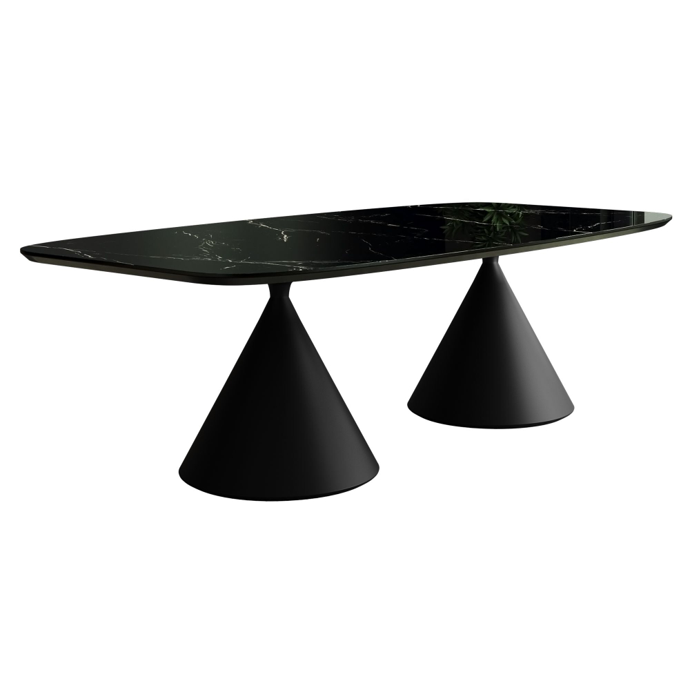 Стол овальный AXIS 230, керамика глянцевая, черная