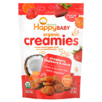 Happy Family Organics, Organic Creamies, снеки из сублимированных овощей, фруктов и кокосового молока, клубника, малина и морковь, 28 г (1 унция)
