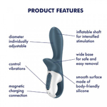 Надувной анальный вибратор Satisfyer Air Pump Booty 2