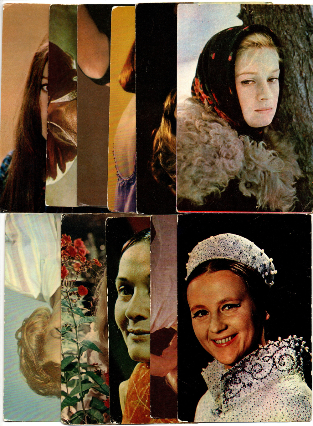 №32 Открытки Артисты и актёры СССР 1970–1980-е г. 25 штук. Цветные, чистые, без повторов