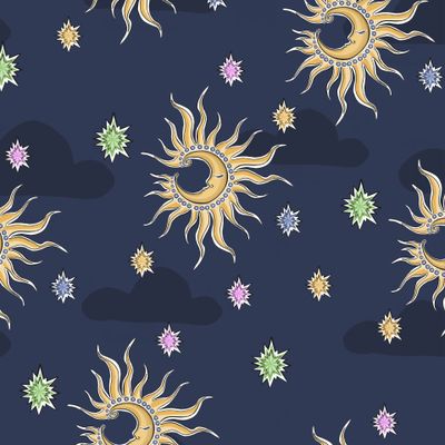 Magic moon night pattern illustration quality illustration
