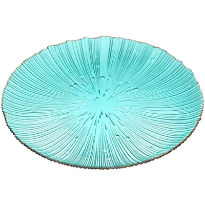 Тарелка стеклянная 32см «Флоренция» изумруд