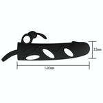 Чёрная насадка с клиторальным вибростимулятором и закрытой головкой - 14 см. (Цвет: черный)