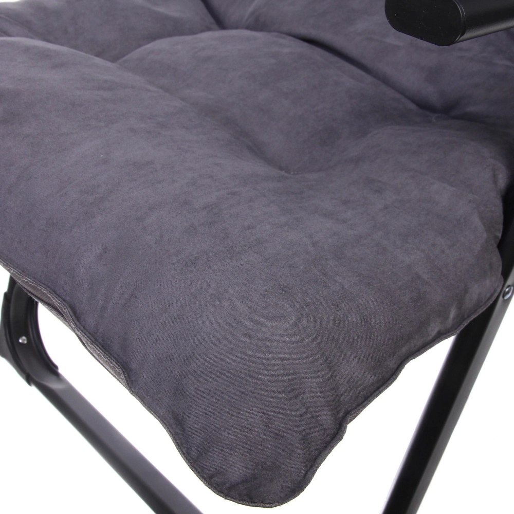 Кресло складное с подлокотниками «Люкс», 62*64*100 см, беж+серый,3 положения.