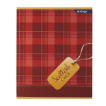 Тетрадь 36 л., А5, клетка, Alingar "Шотландская клетка", скрепка, второй блок 60г/м2, мелованный картон (стандарт), 4 дизайна в пленке т/у