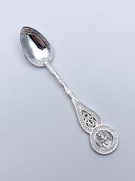 Ложка из серебра /Частичное чернение/Ангел