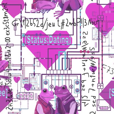 Кибер три лягушки в День святого Валентина Cyber three frogs on Valentine's Day
