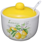 Сахарница ЛИМОНЫ 520 мл с ложкой в подарочной упаковке